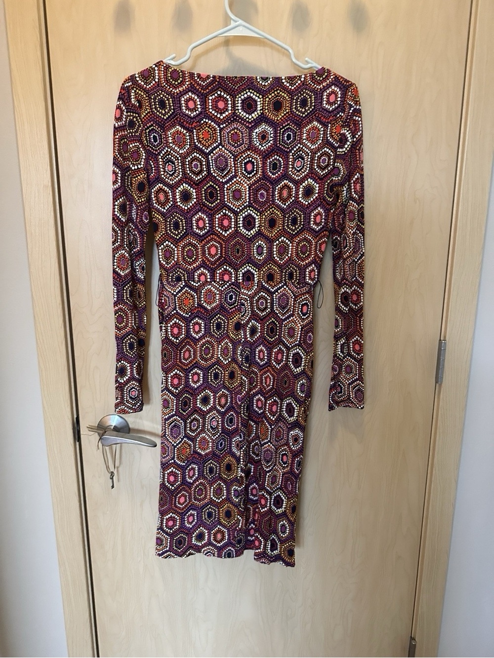 Trina Turk Purple geometric Sz 4 Long Sleeve Dress - Picture 2 of 8